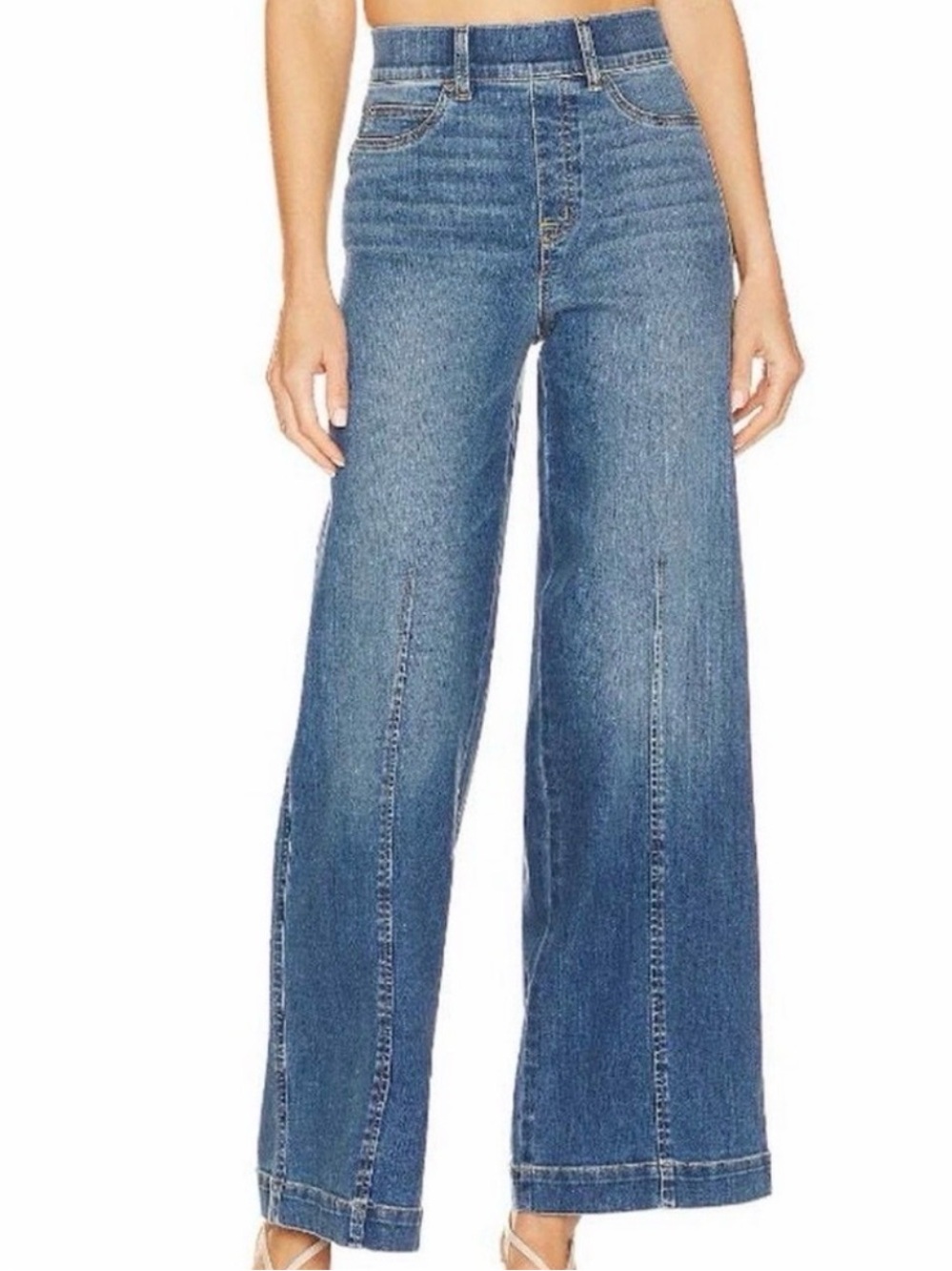 Spanx Wide Leg Seamed Front Jeans - Medium